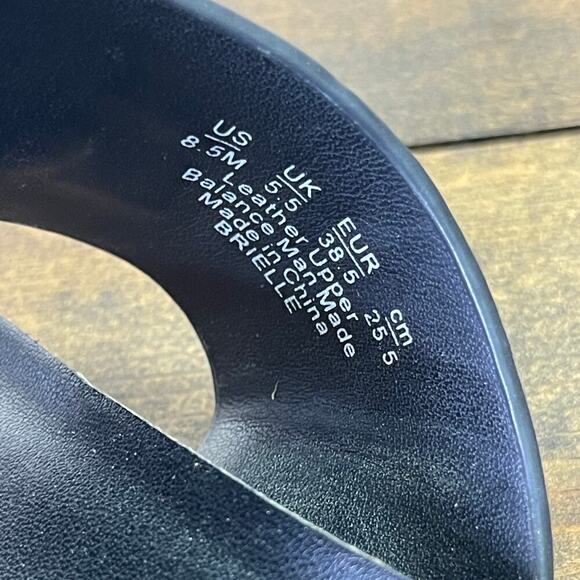 Franco Sarto Brielle Wedge Sandal Black Leather T Strap Cork Women’s 8.5 Summer - Picture 11 of 12